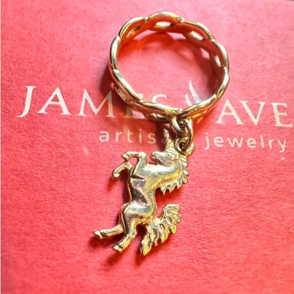 🦄 Extremely Rare James Avery 14K Gold Unicorn Dangle Ring – Twisted – Size 6 🦄